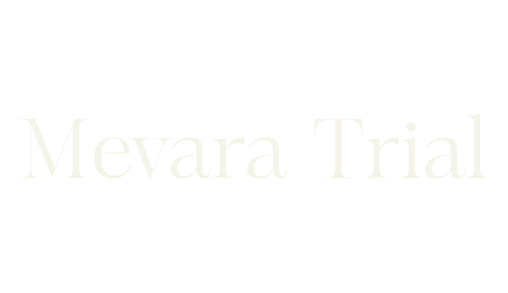 Mevara Trial, serif font preview
