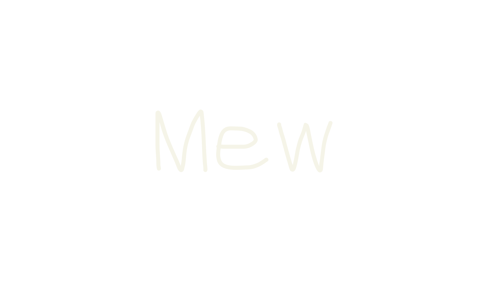 Mew, handwritten font preview