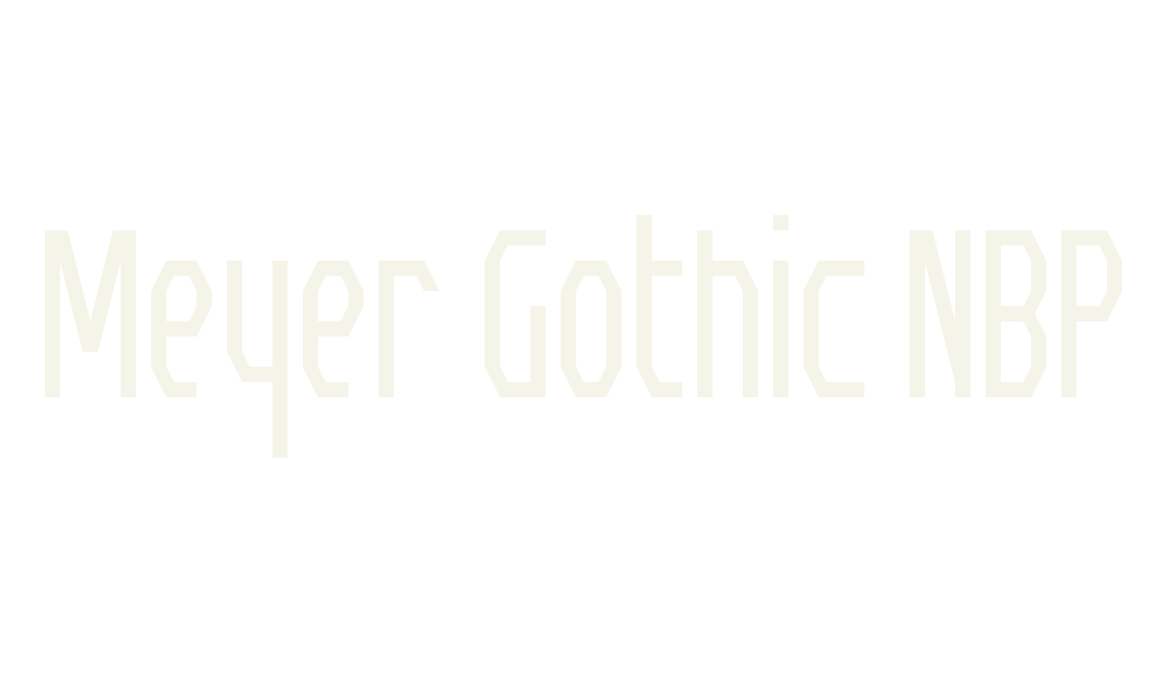 Meyer Gothic NBP, gothic font preview
