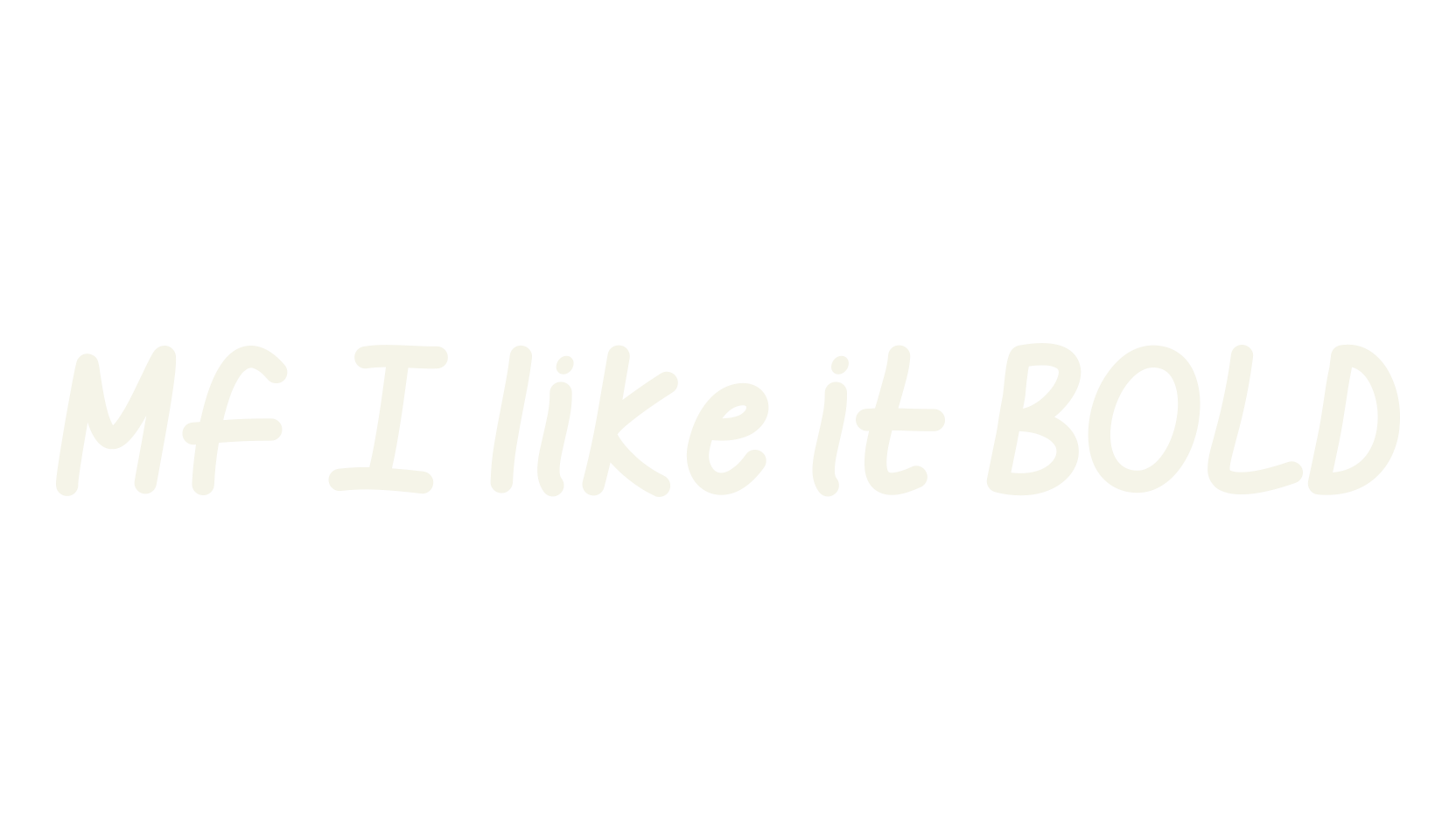 Mf I like it BOLD, handwritten font preview
