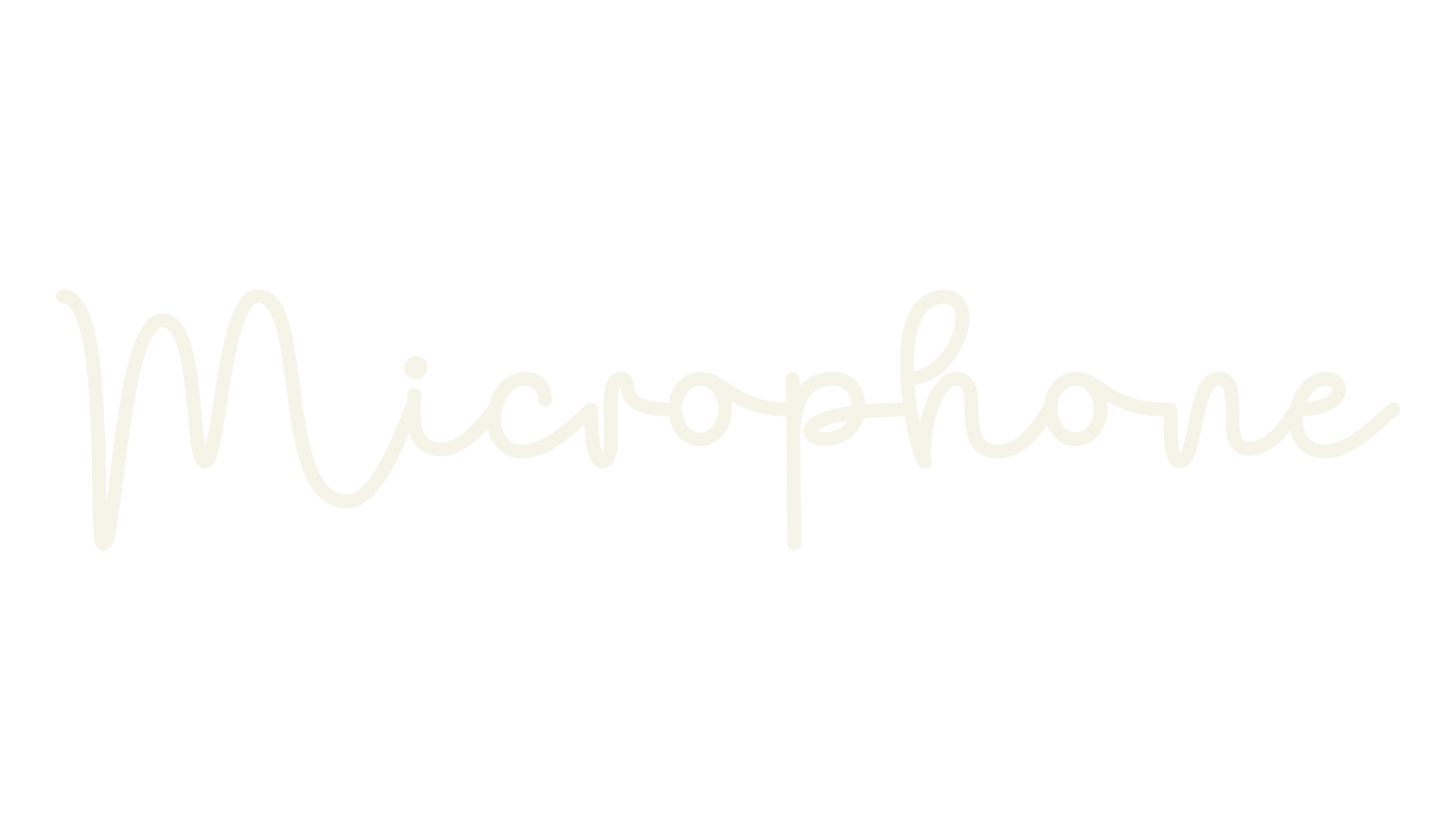 Microphone, cursive font preview