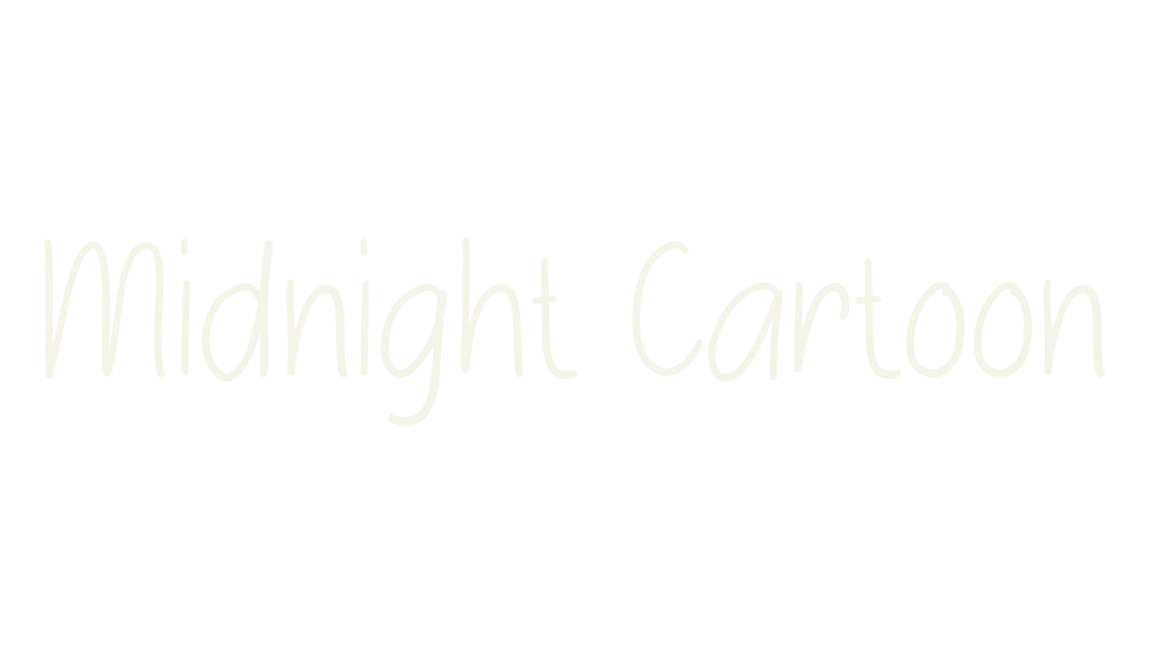 Midnight Cartoon, handwriting font preview