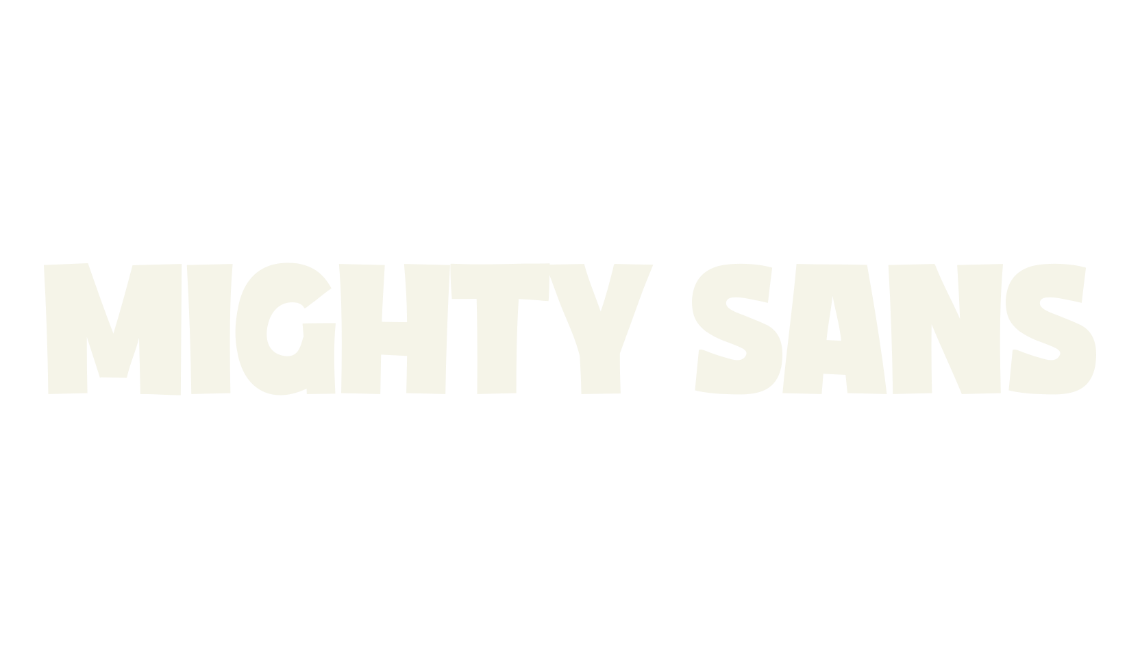 Mighty Sans, sans serif font preview