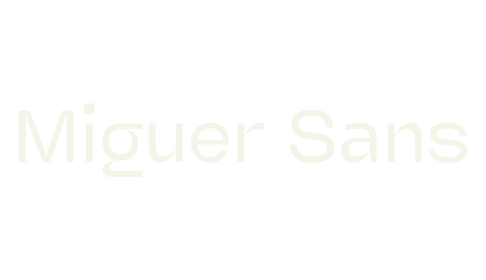 Miguer Sans, modern font preview