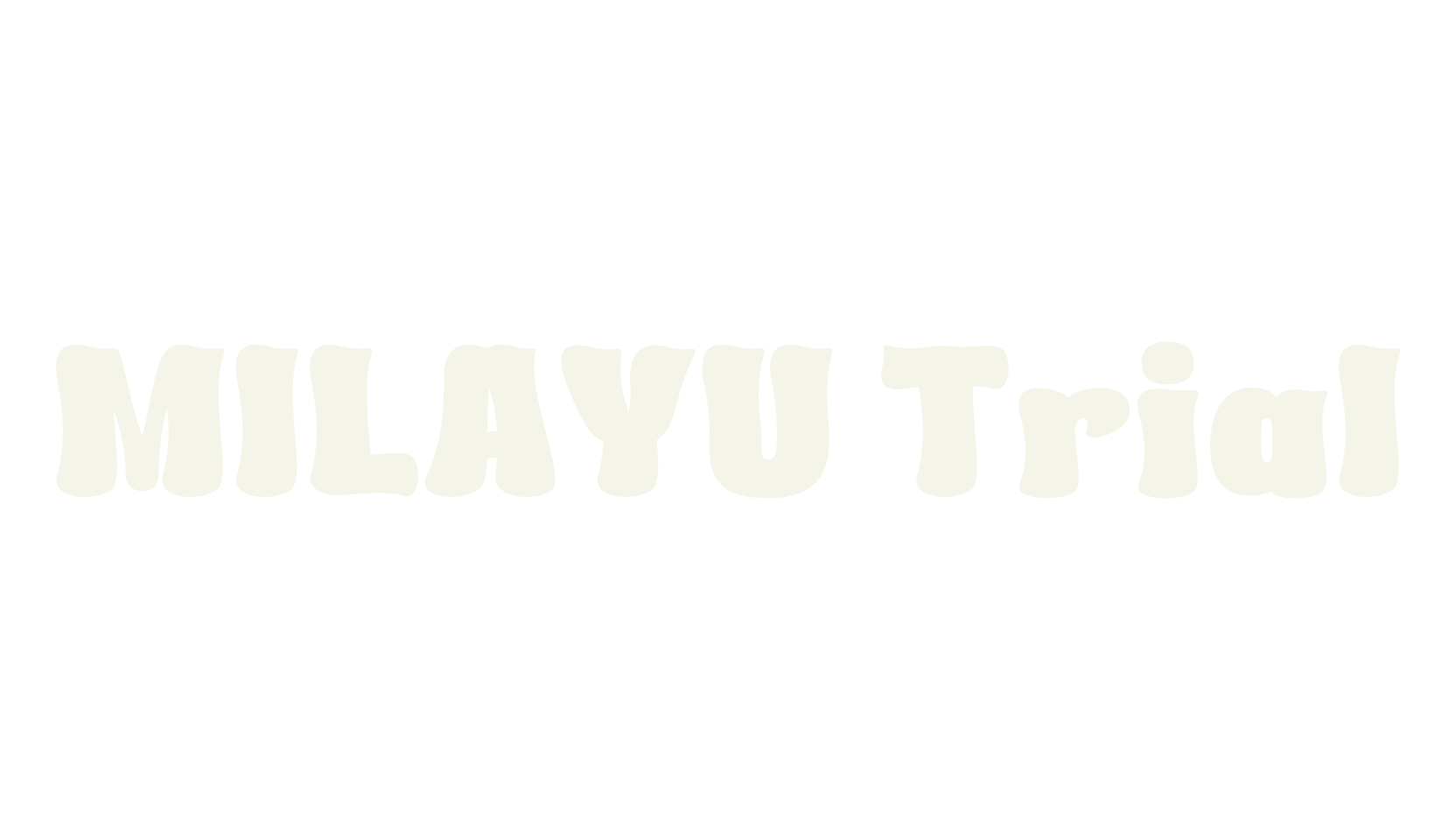 MILAYU Trial, bubble letters font preview