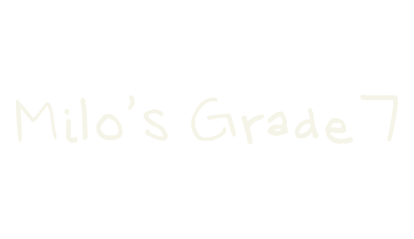 Milo's Grade 7, 7 font preview