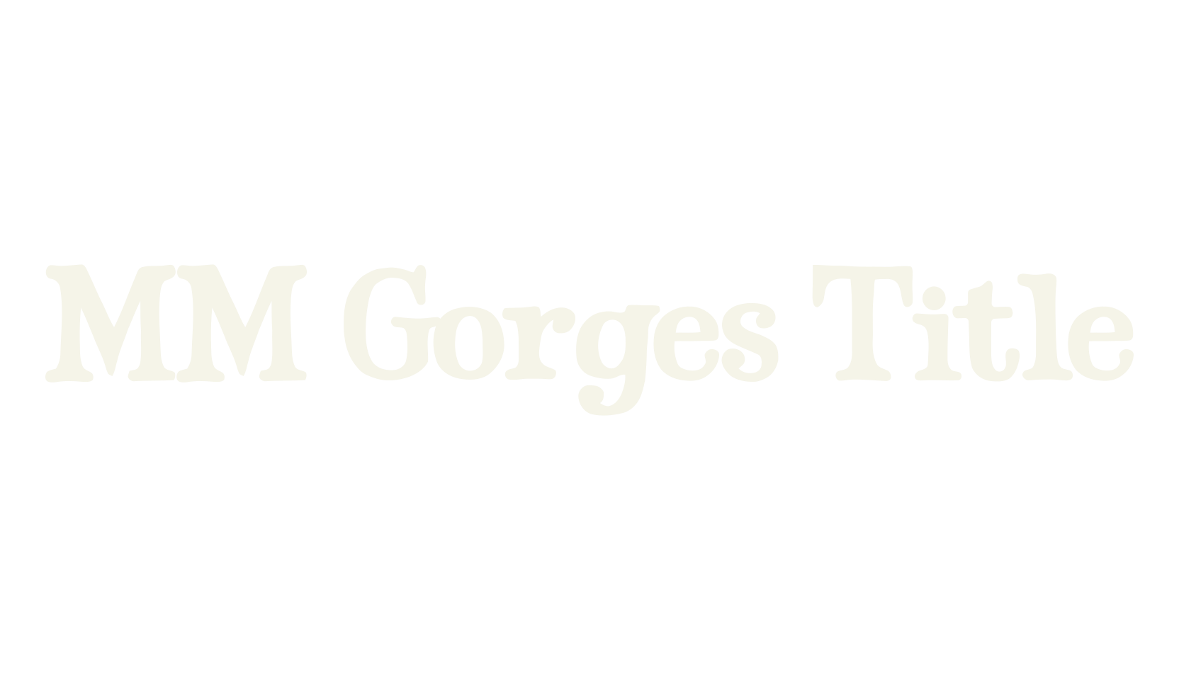 MM Gorges Title, 1970s font preview