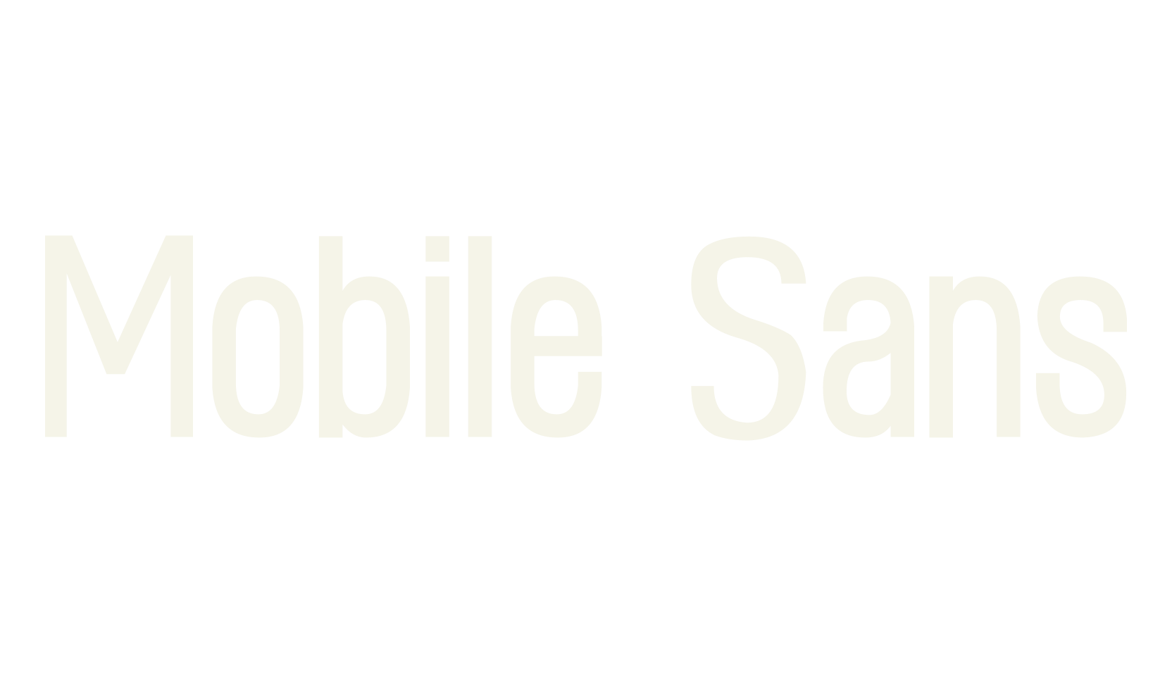 Mobile Sans, condensed font preview