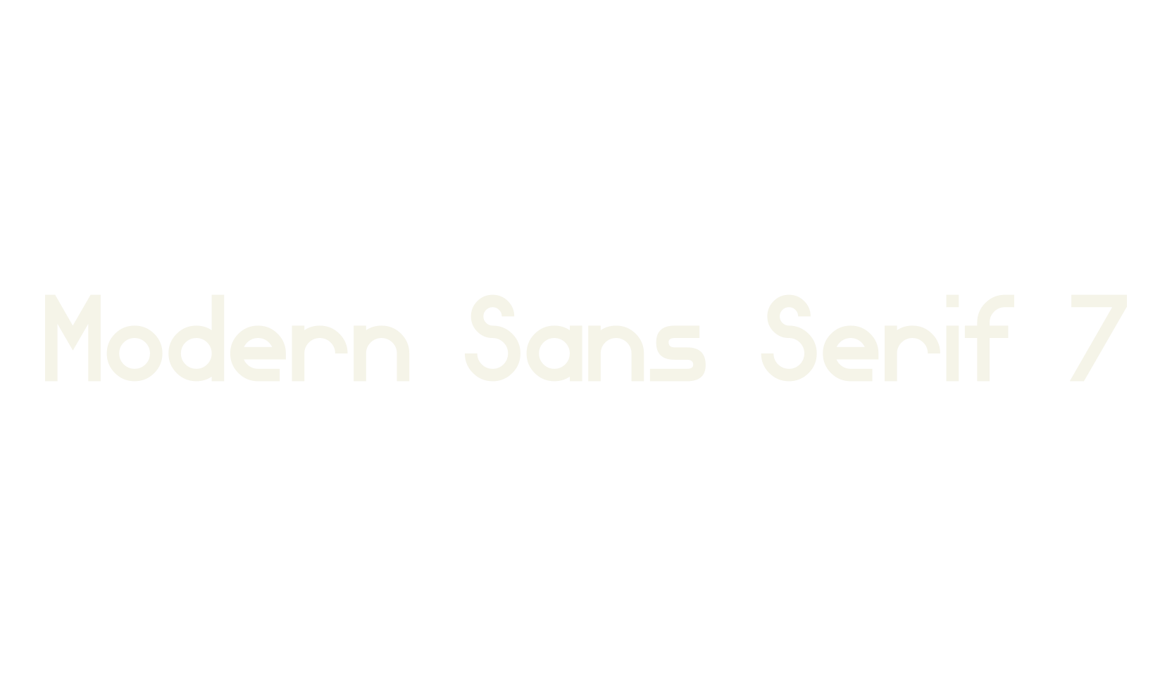 Modern Sans Serif 7, sans serif font preview