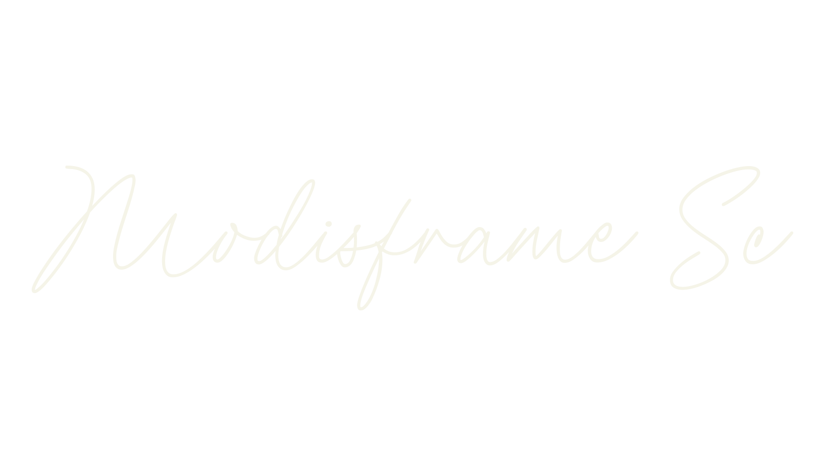 Modisframe Sc, signature font preview