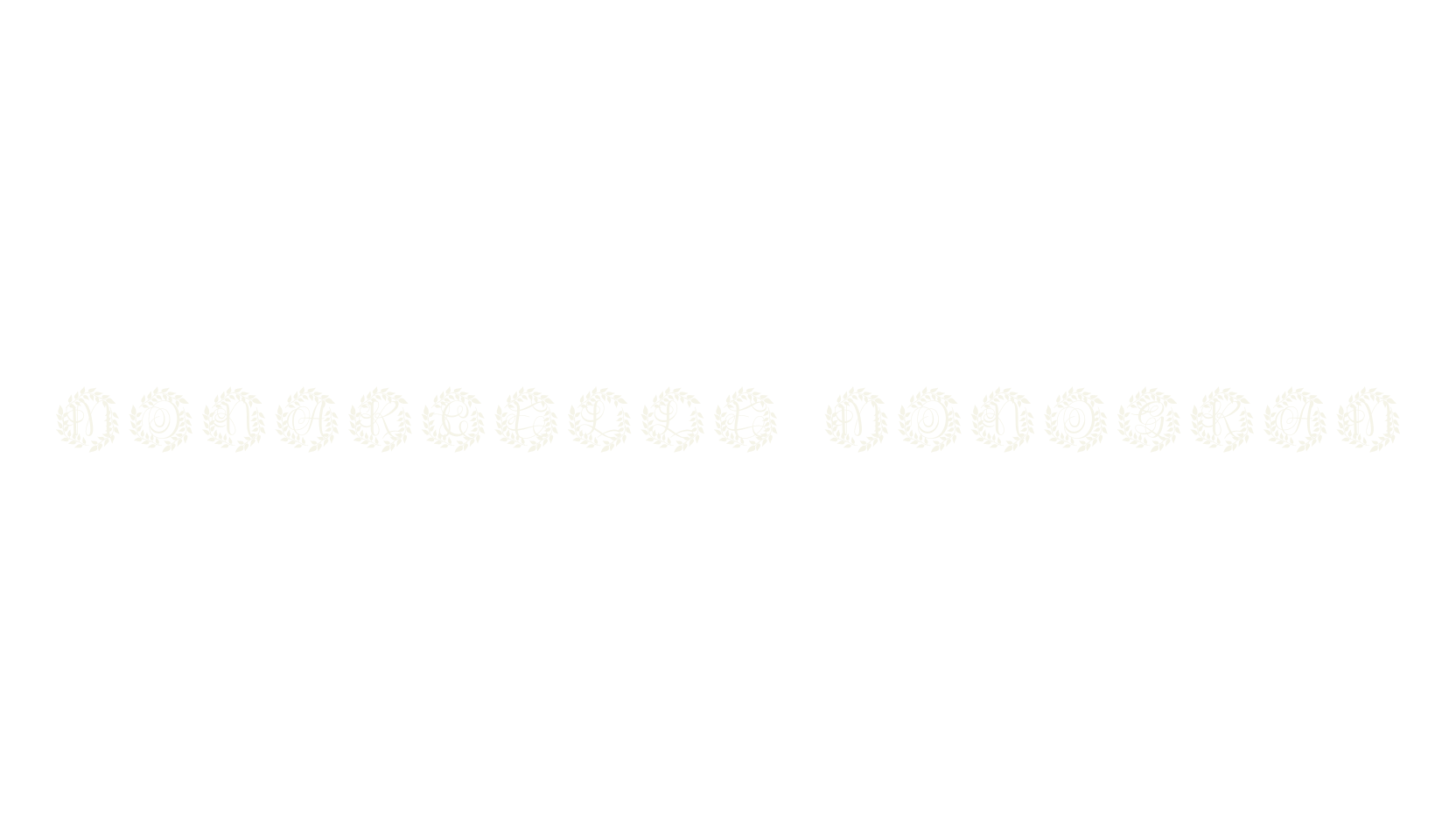 Monarcelle Monogram, embroidery font preview