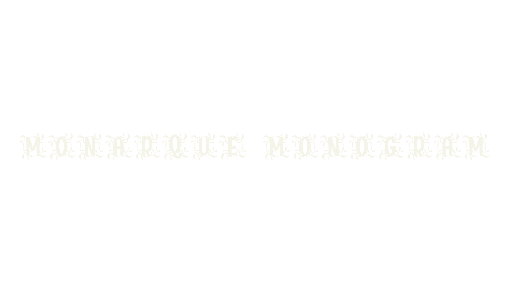 Monarque Monogram, monogram font preview