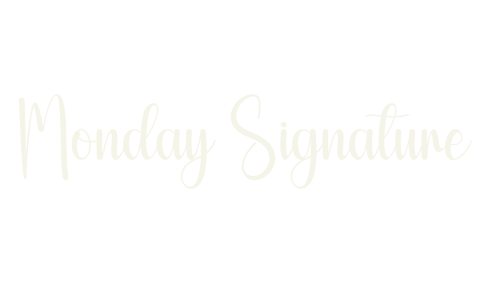 Monday Signature, fashion sign font preview