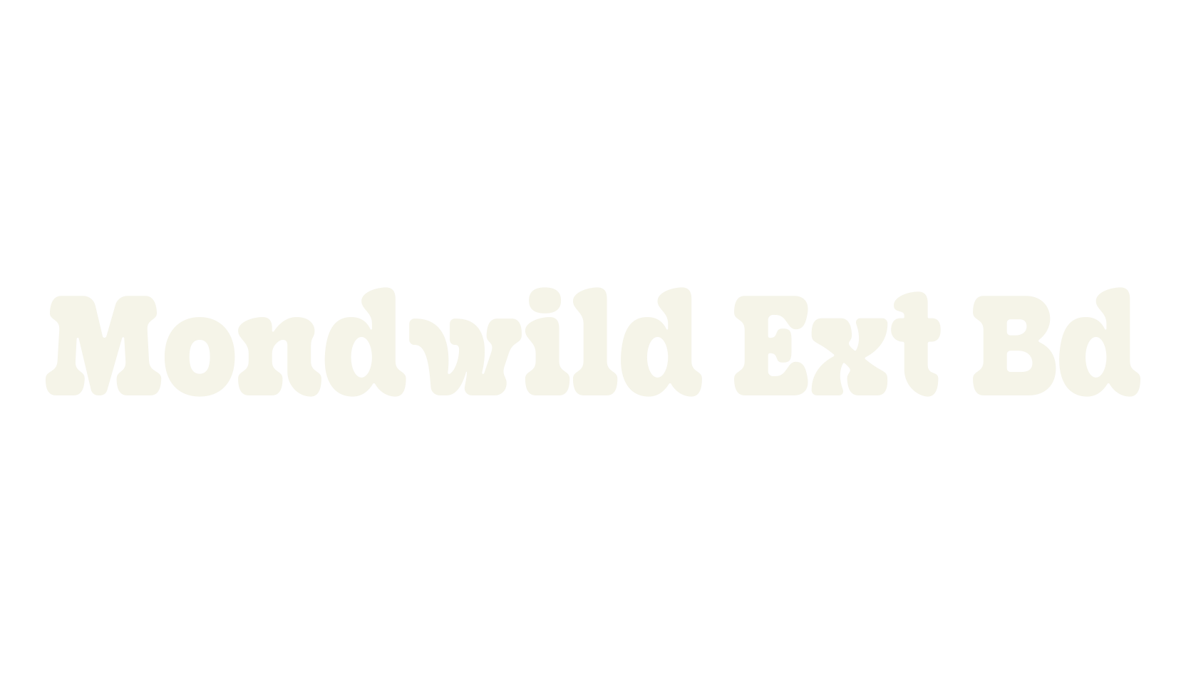 Mondwild Ext Bd, serif font preview