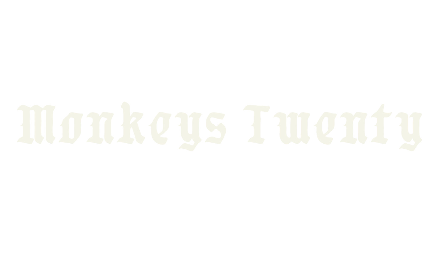 Monkeys Twenty, fantasy font preview