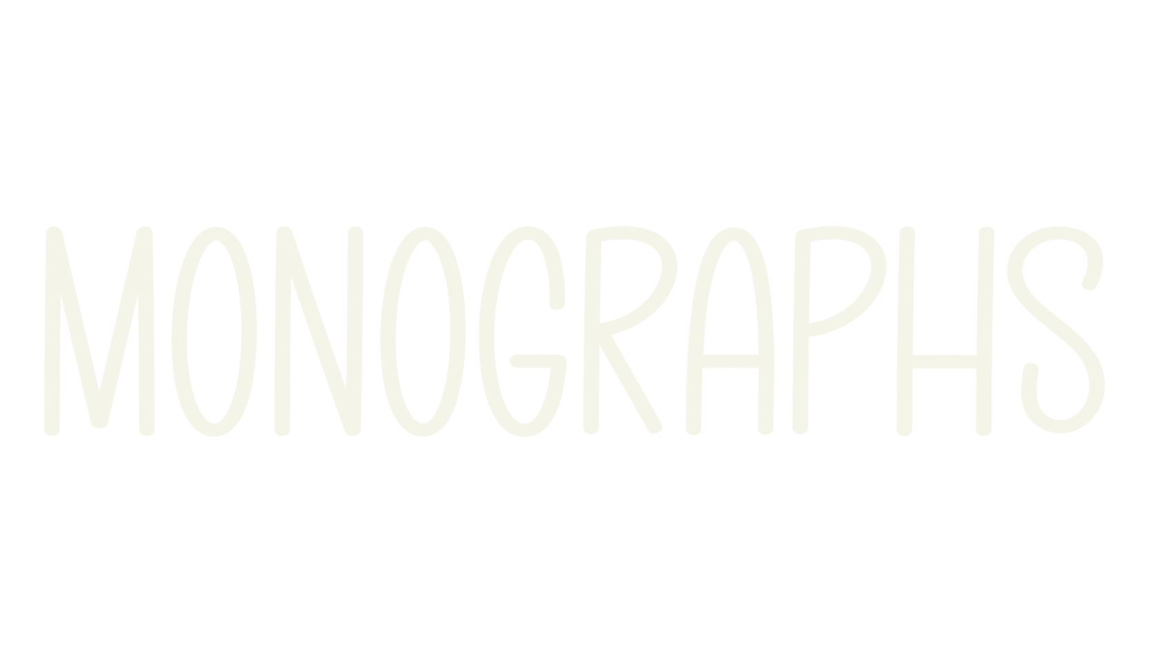 Monographs, handwriting font preview