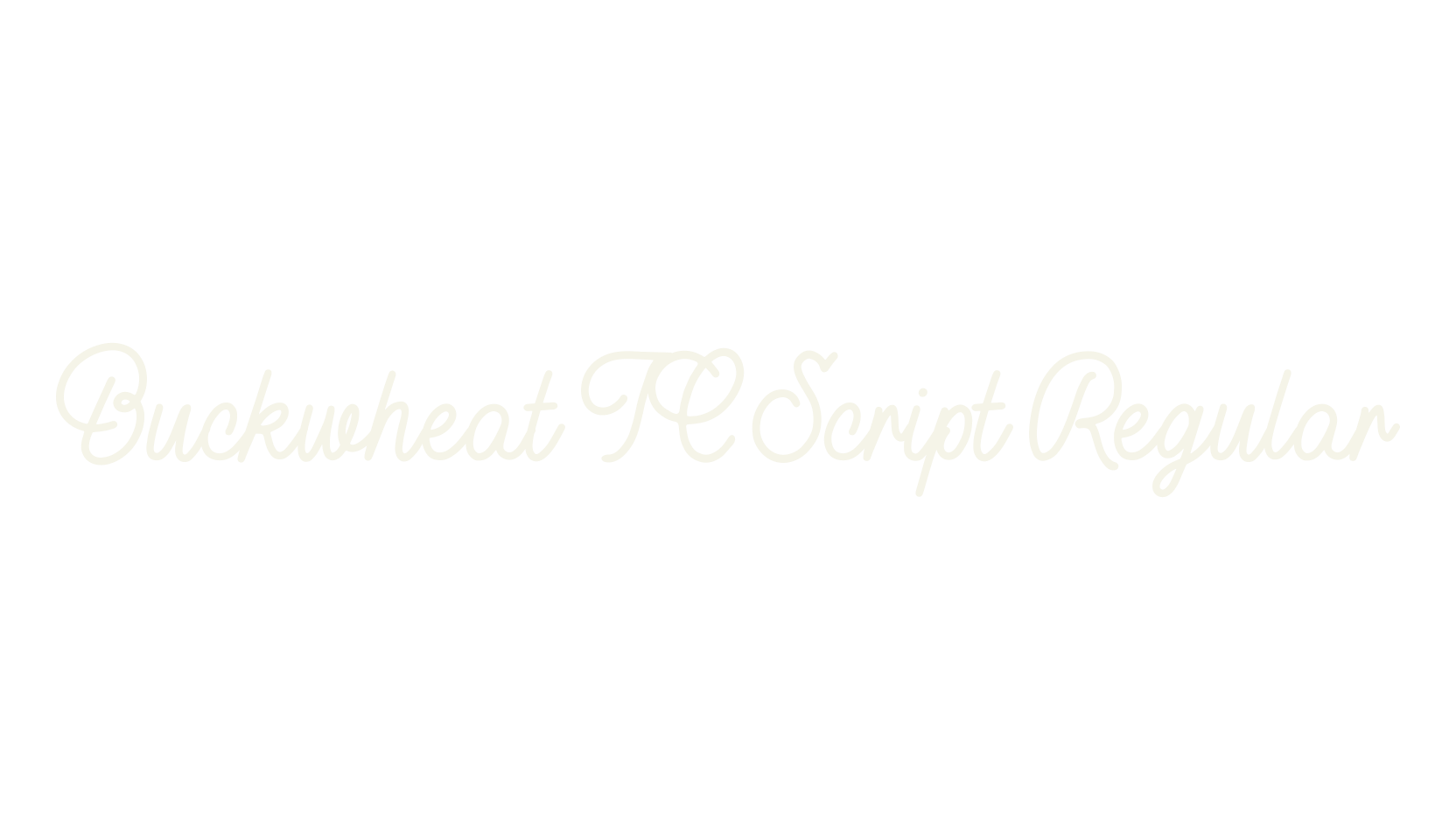 Buckwheat TC Script Regular, cursive font preview