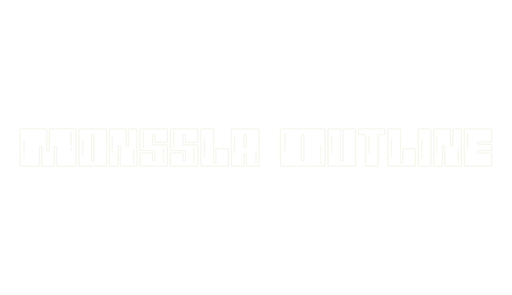 Monssla Outline, outline font preview