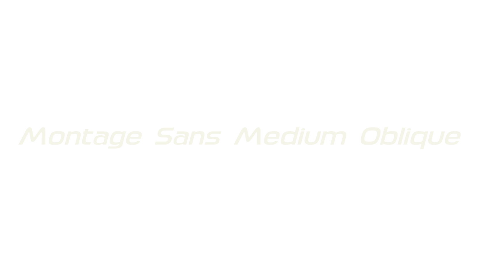 Montage Sans Medium Oblique, typography font preview