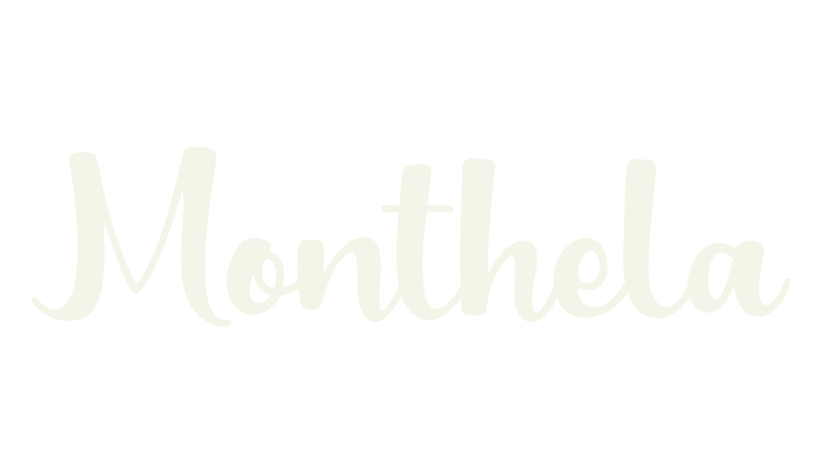 Monthela, cursive font preview