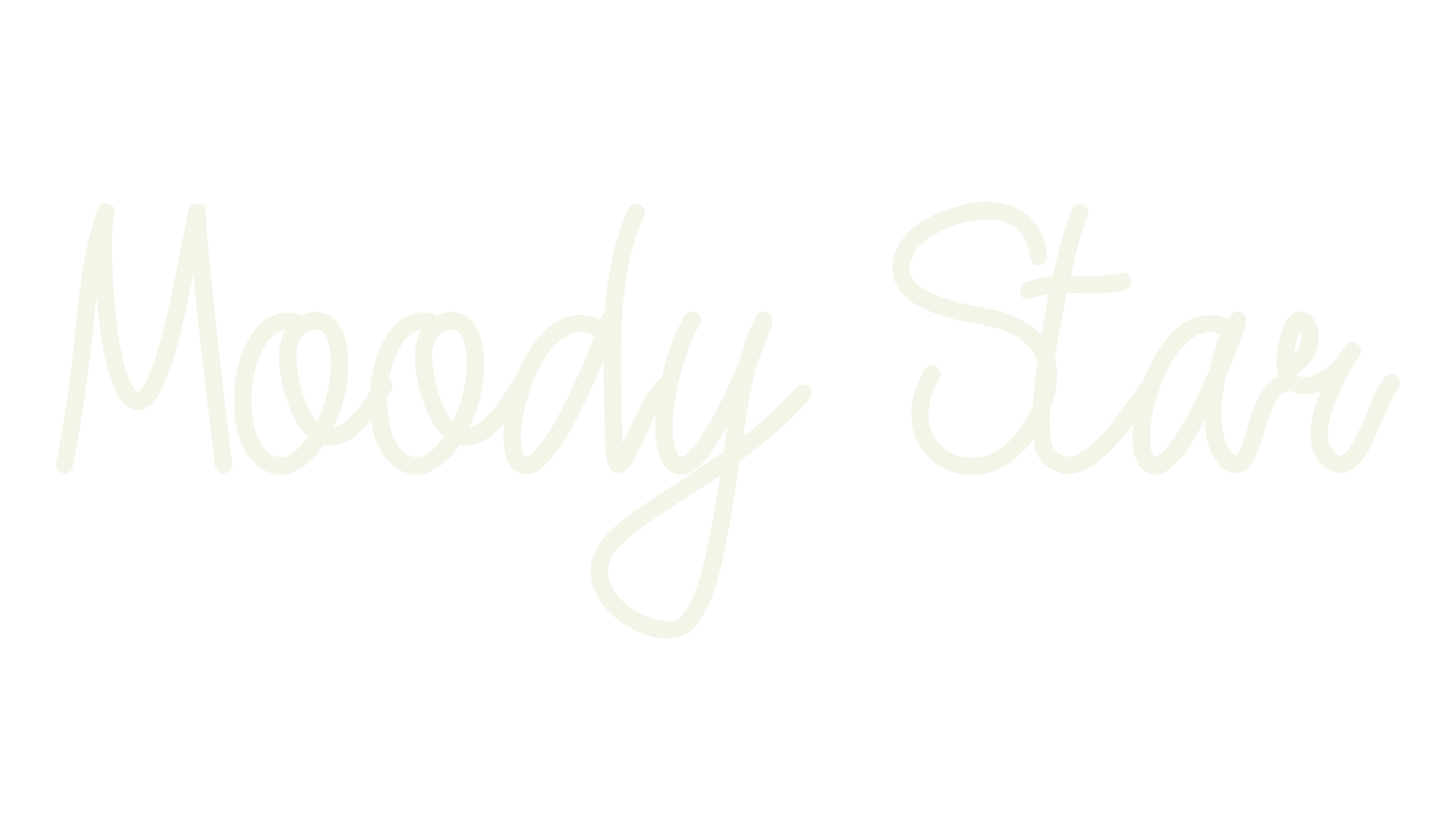 Moody Star, cursive font preview