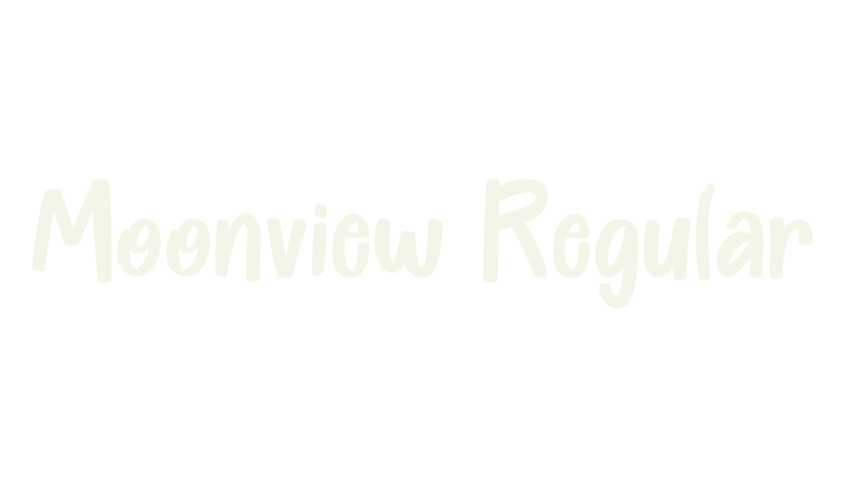Moonview Regular, fashion sign font preview