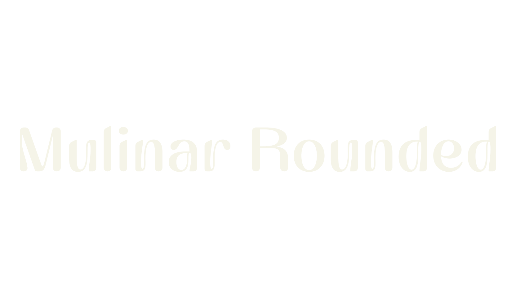 Mulinar Rounded, art deco font preview