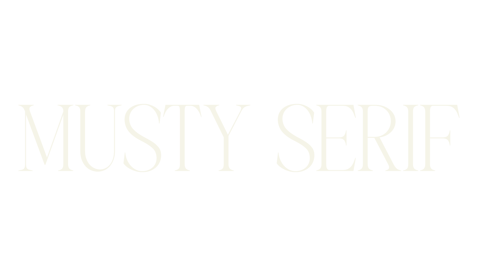 MUSTY SERIF, typography font preview