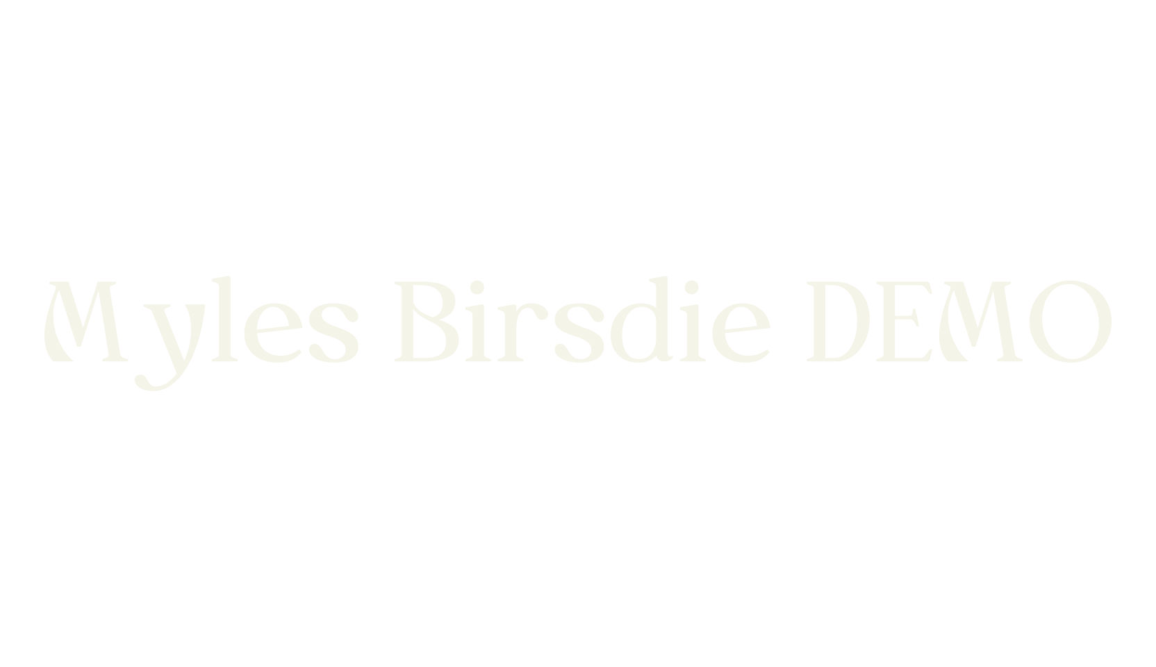 Myles Birsdie DEMO, serif font preview
