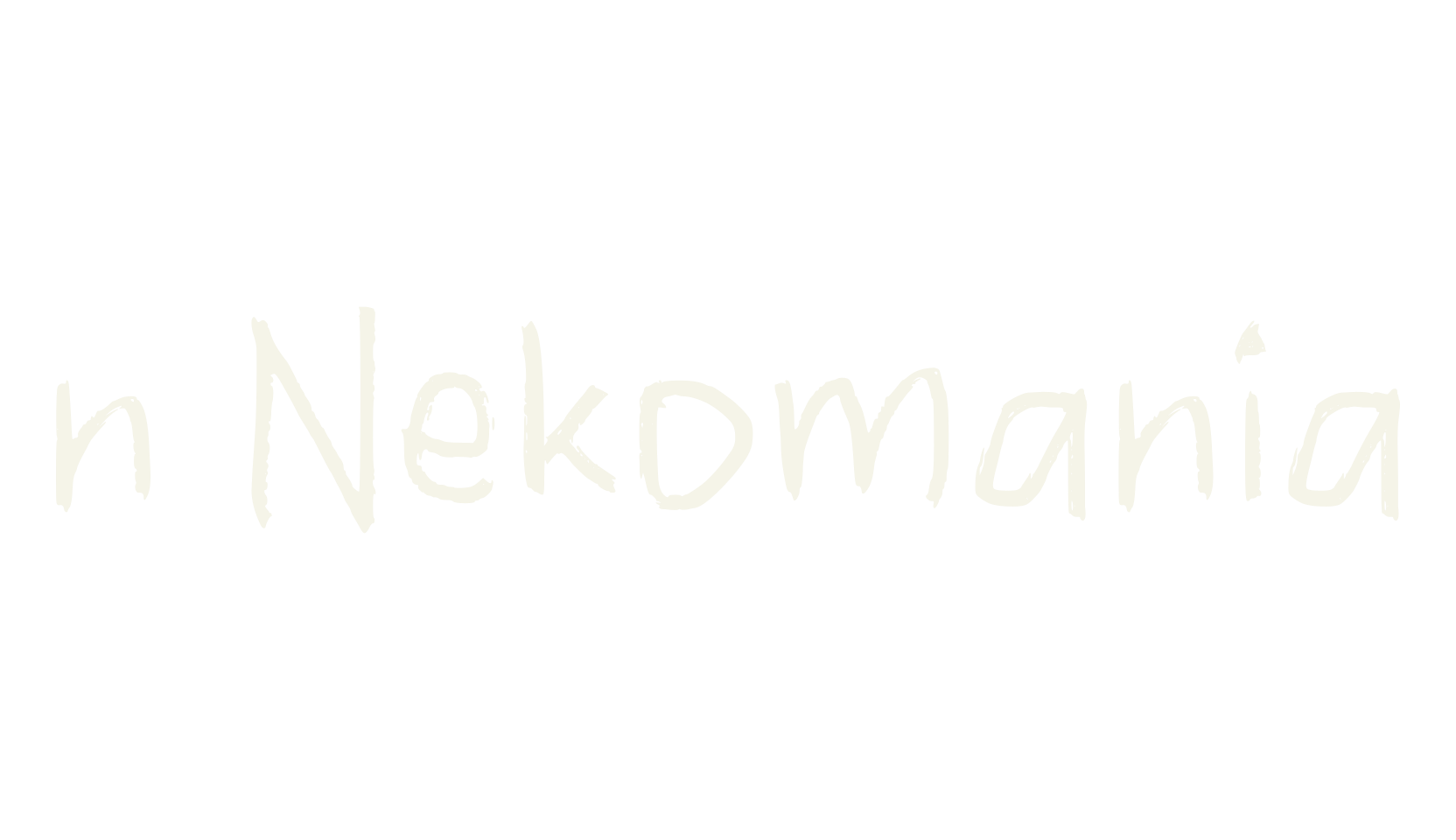 n Nekomania, handwriting font preview