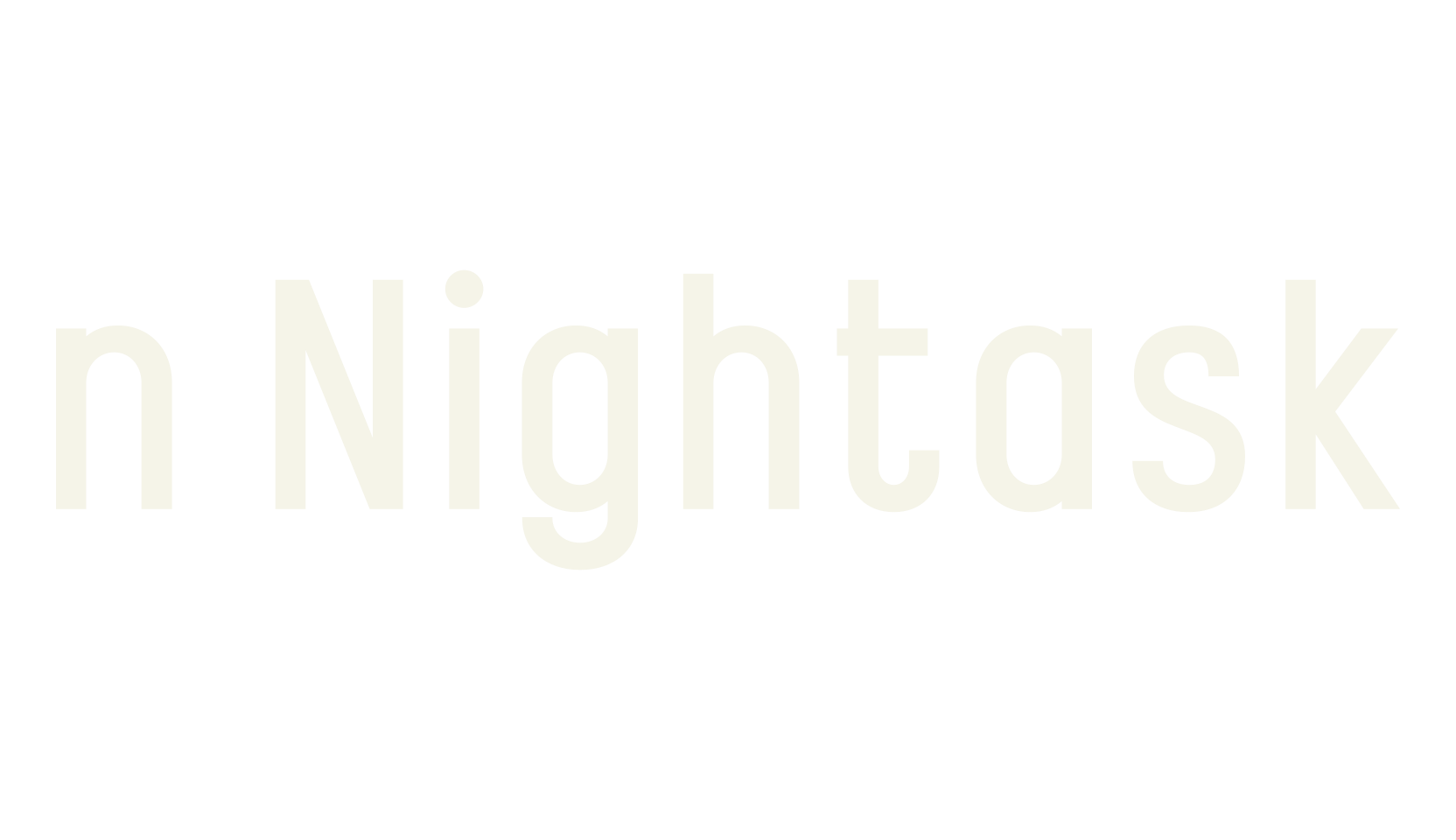 n Nightask, logo font preview