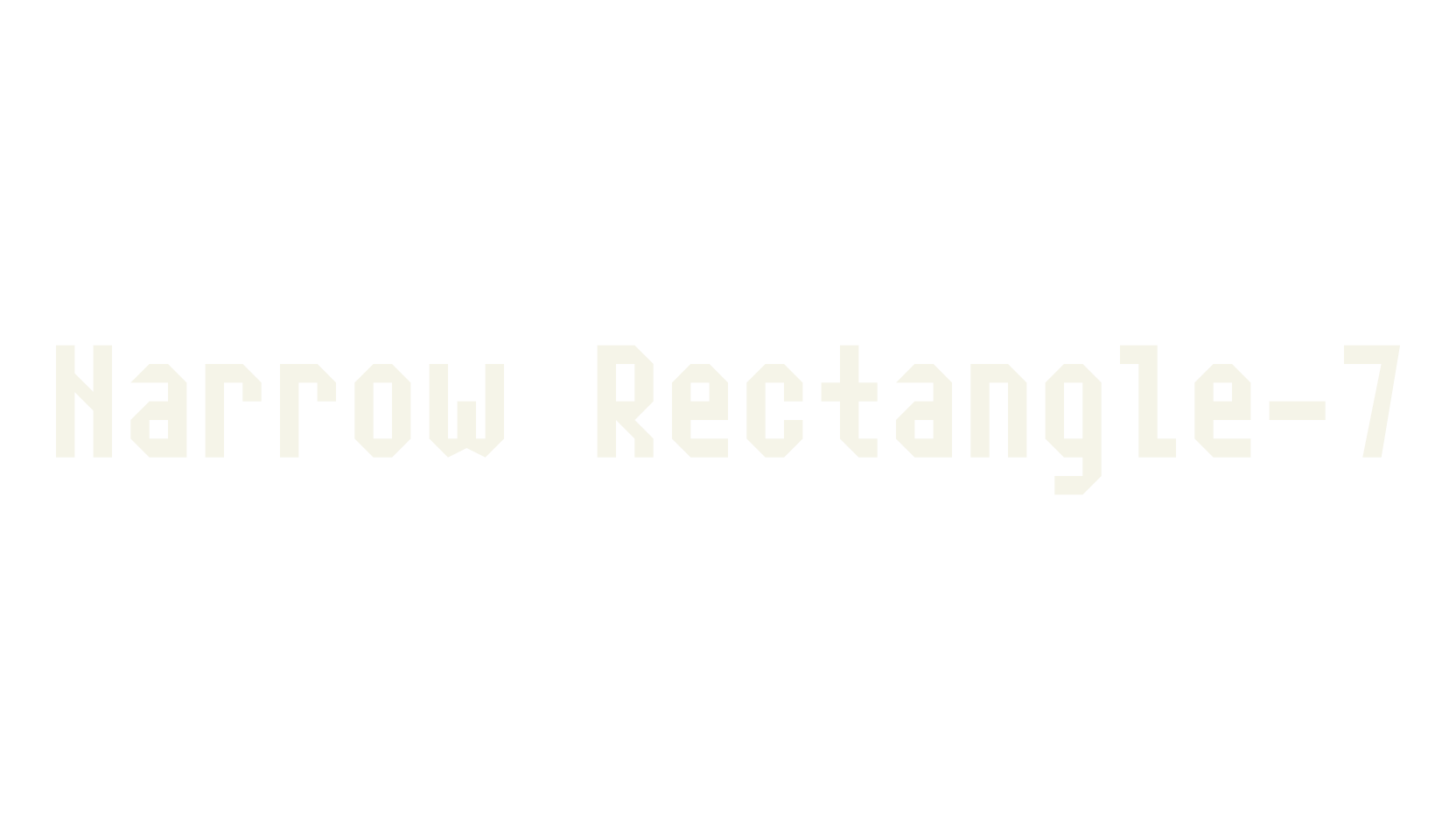 Narrow Rectangle-7, digital font preview