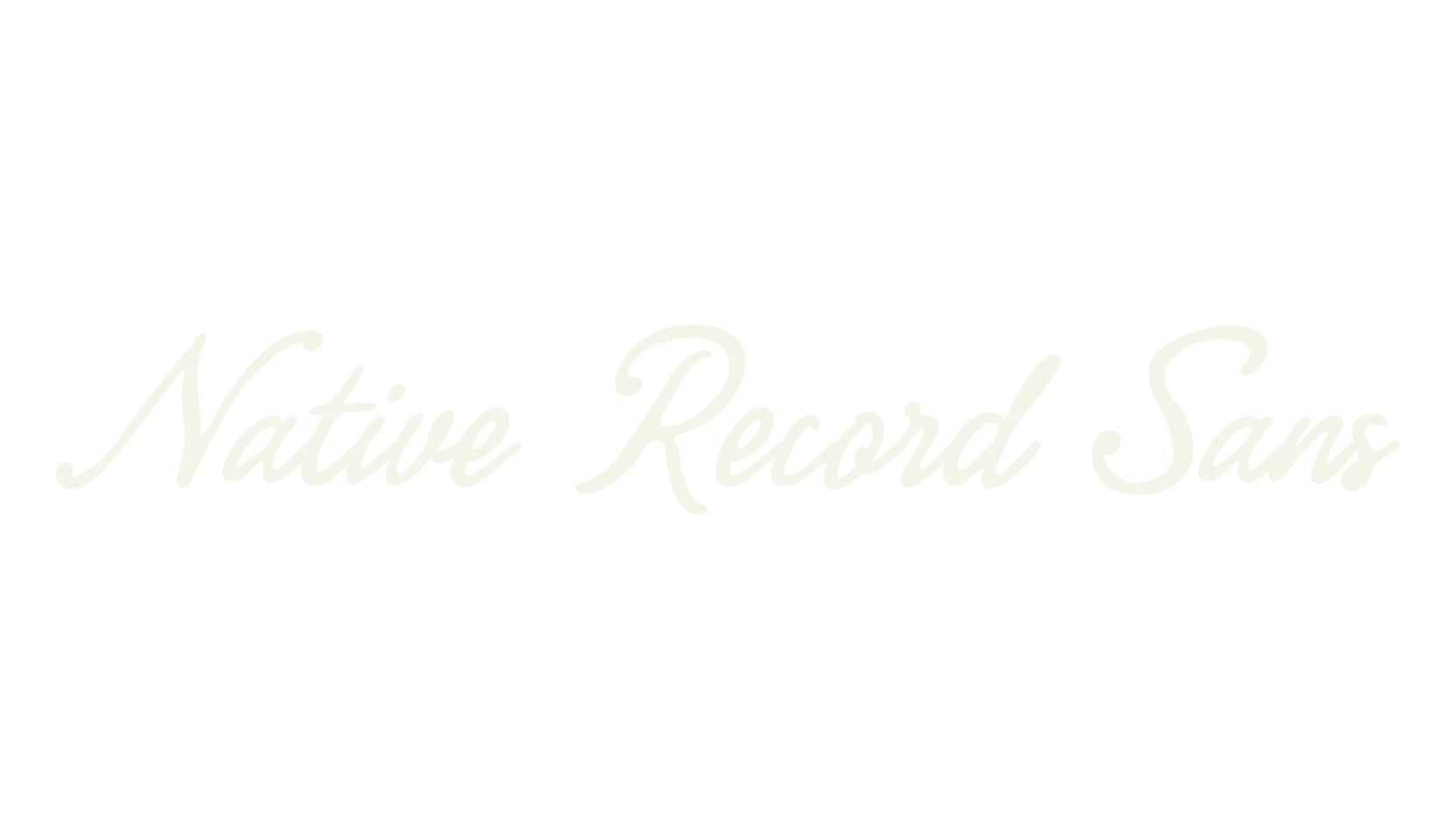 Native Record Sans, fashion script font preview