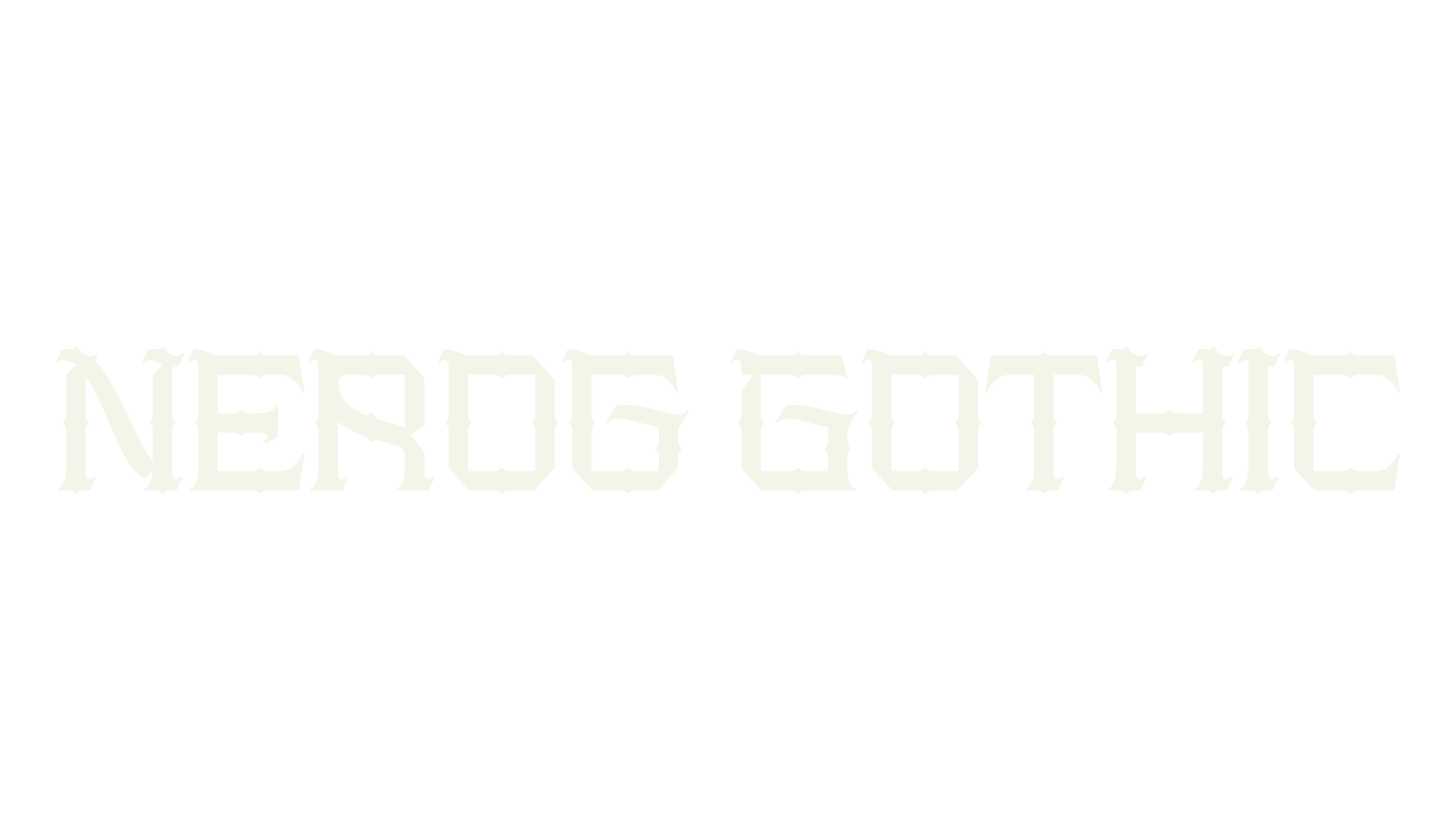 Nerog Gothic, fantasy font preview