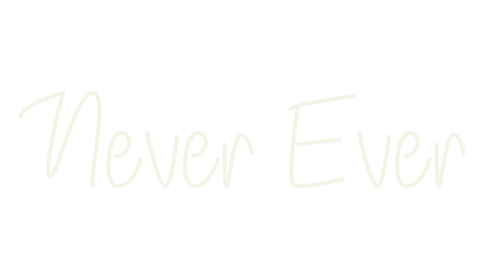 Never Ever, handwritten font preview