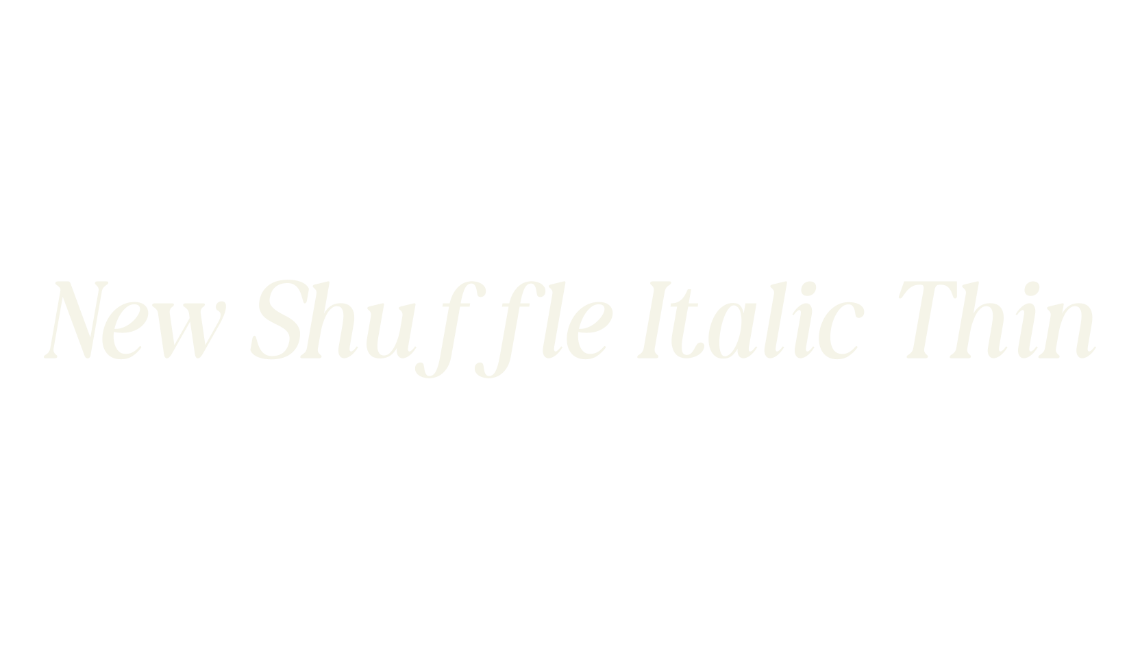 New Shuffle Italic Thin, serif font preview