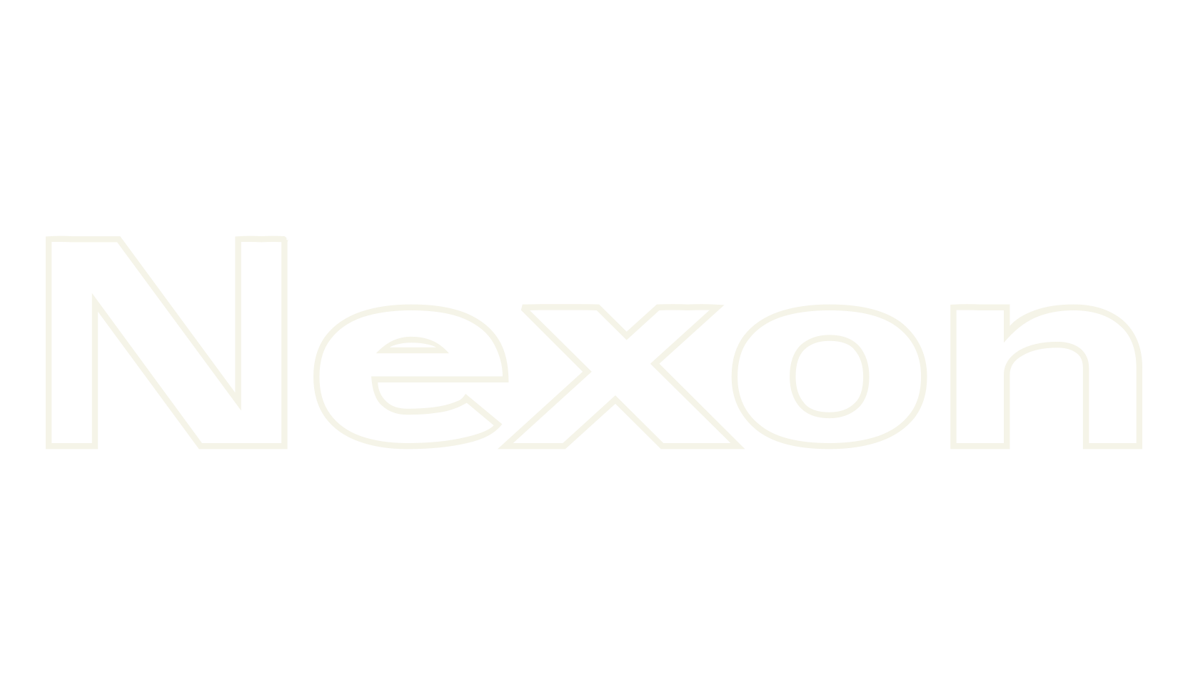 Nexon, hollow font preview