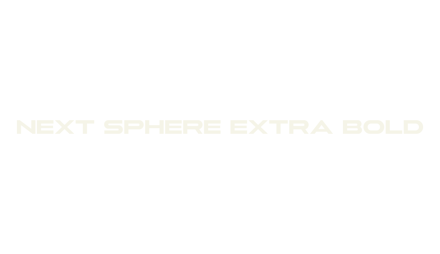 Next Sphere Extra Bold, sans serif font preview