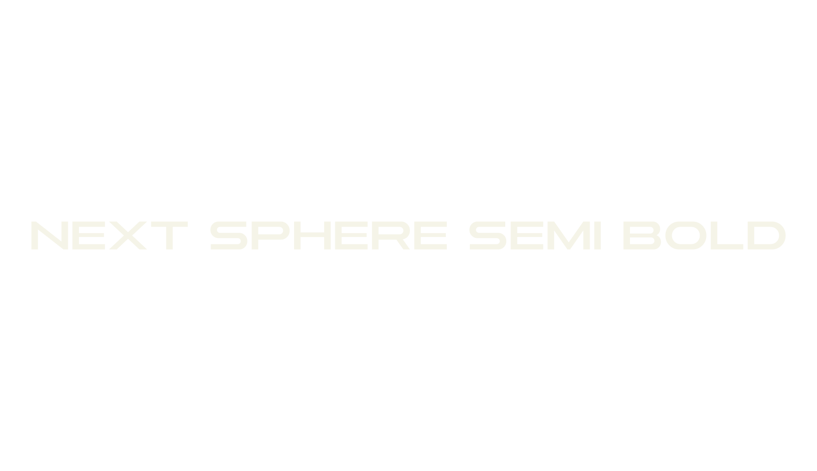 Next Sphere Semi Bold, techno font preview