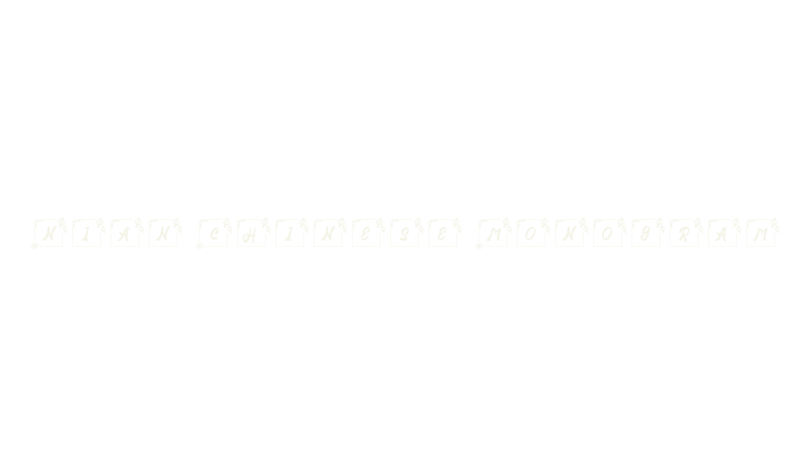 Nian Chinese Monogram, chinese font preview