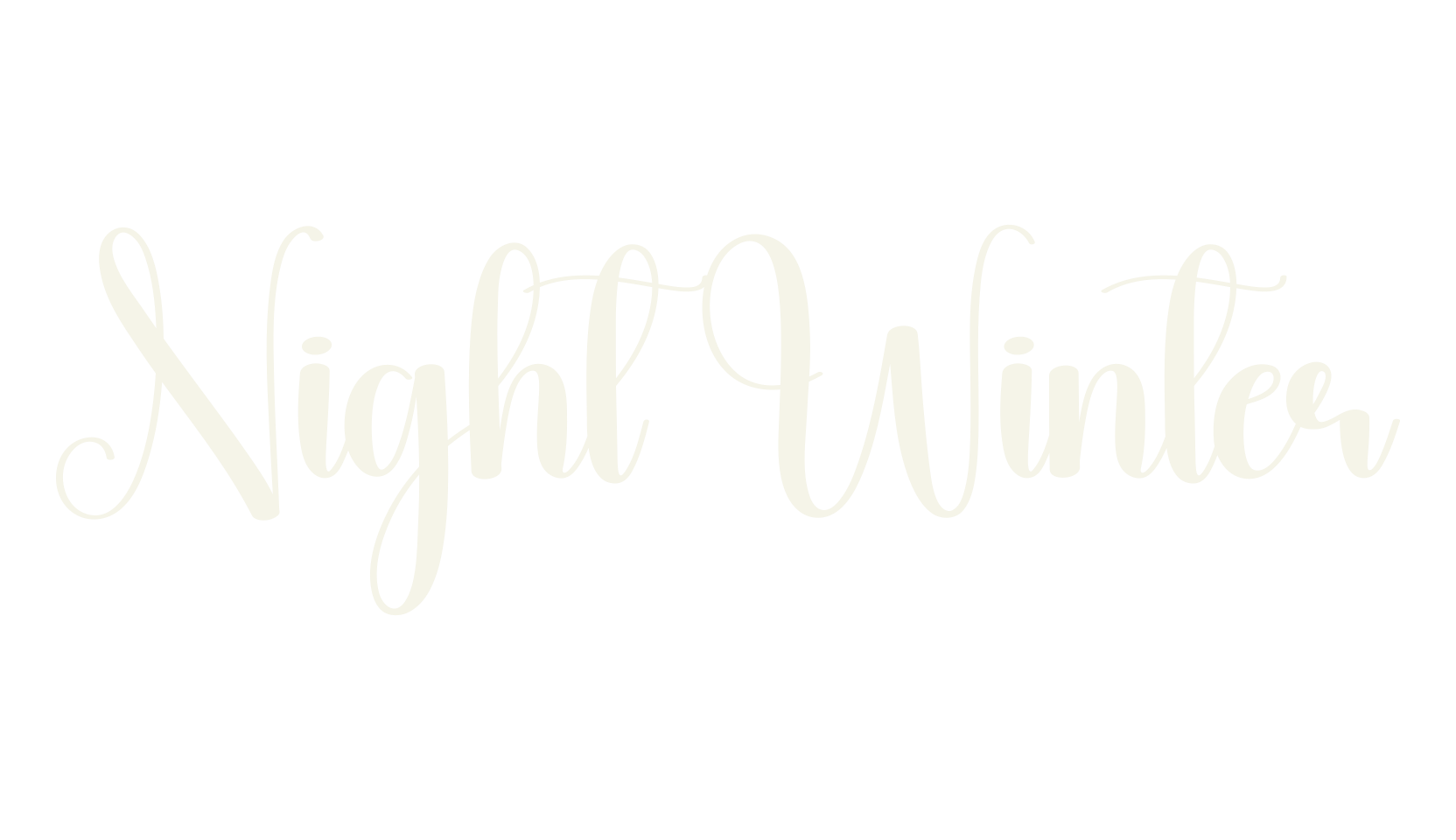 Night Winter, calligraphy font preview