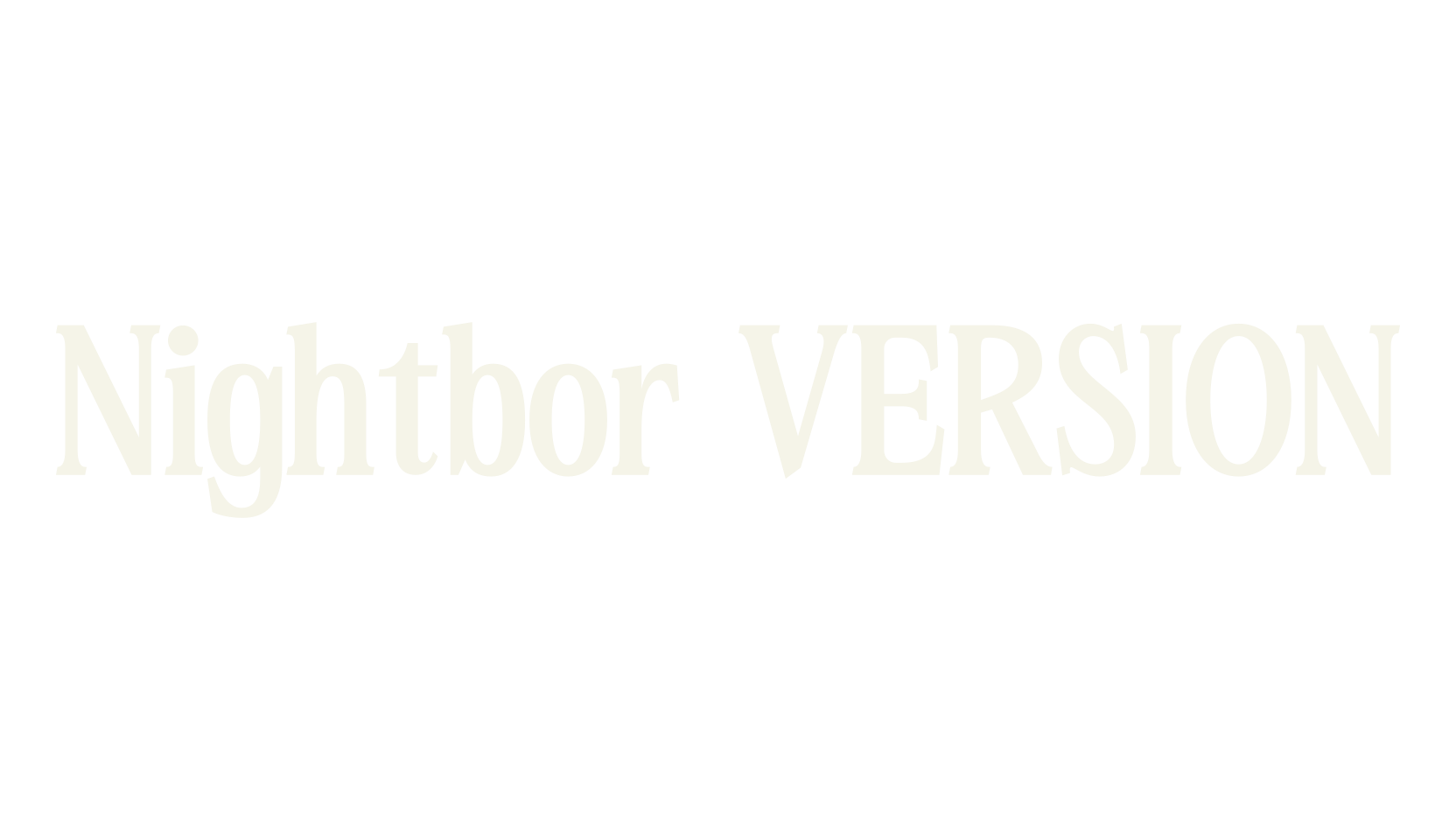 Nightbor VERSION, serif font preview
