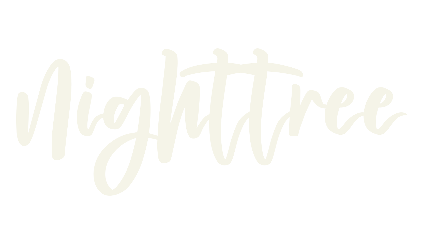 Nighttree, cursive font preview