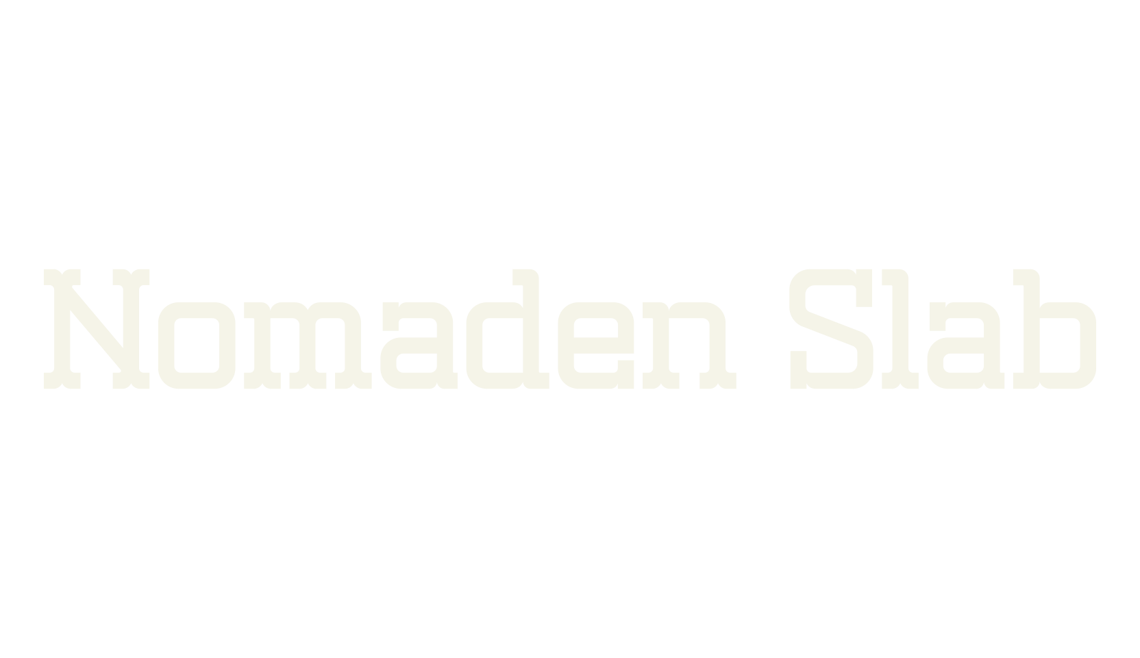 Nomaden Slab, serif font preview