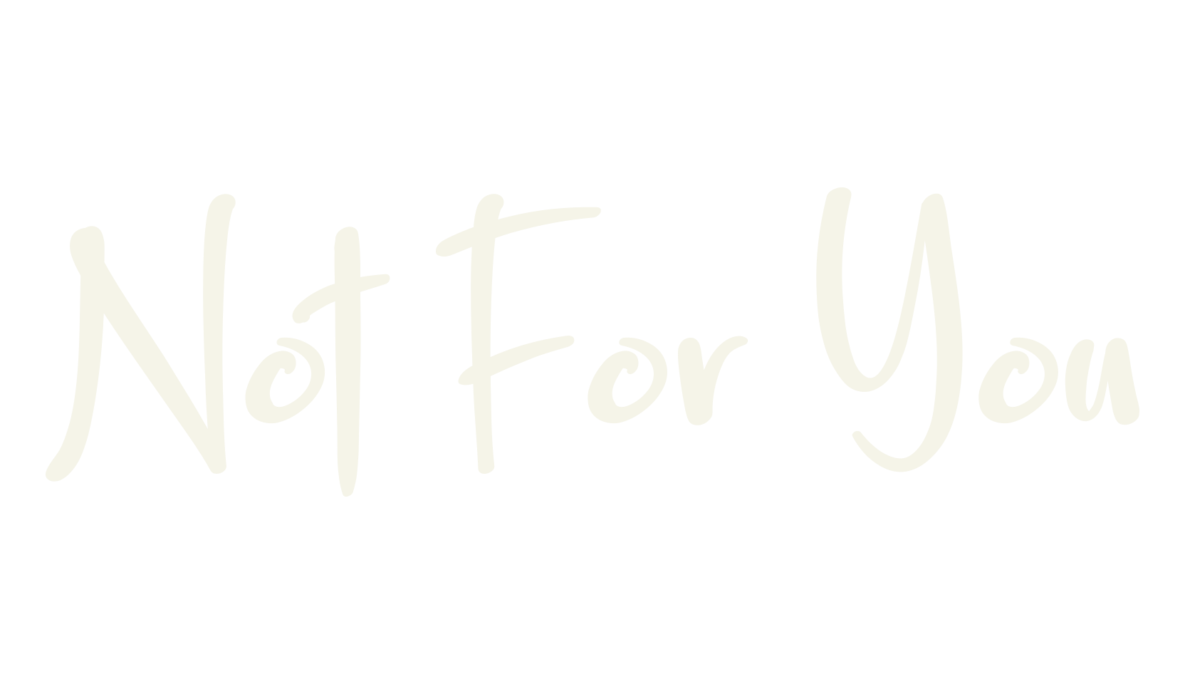 Not For You, alphabet font preview