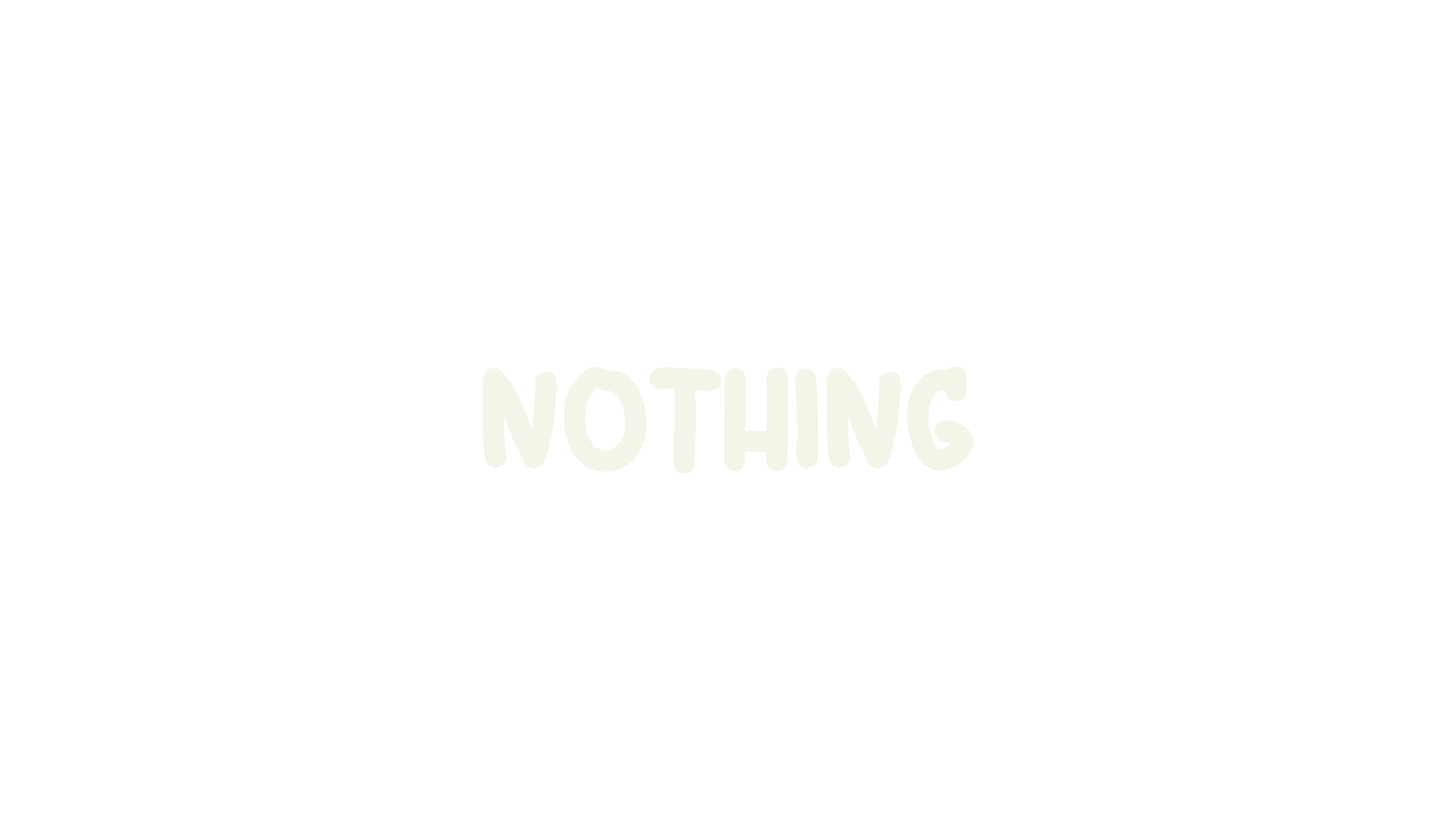 NOTHING, cartoon font preview