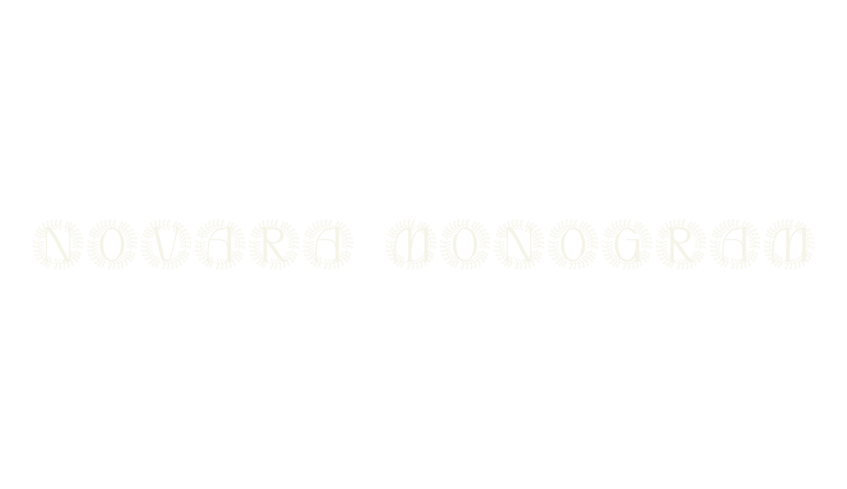 Novara Monogram, monogram font preview