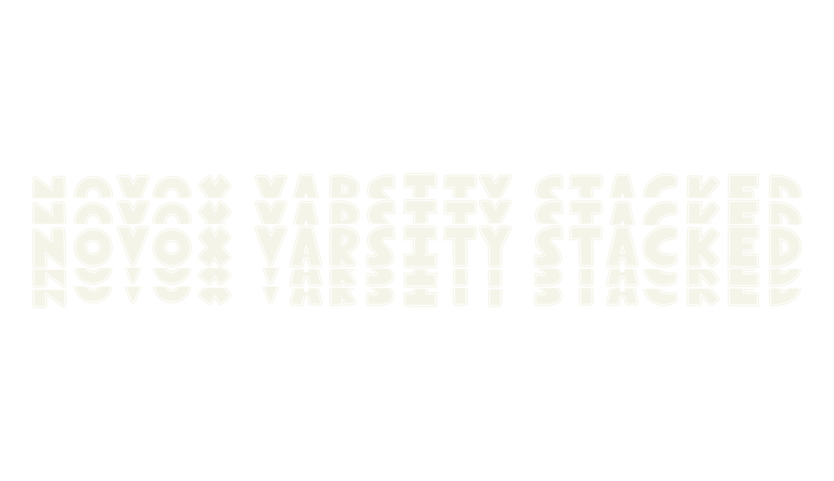 Novox Varsity Stacked, varsity font preview