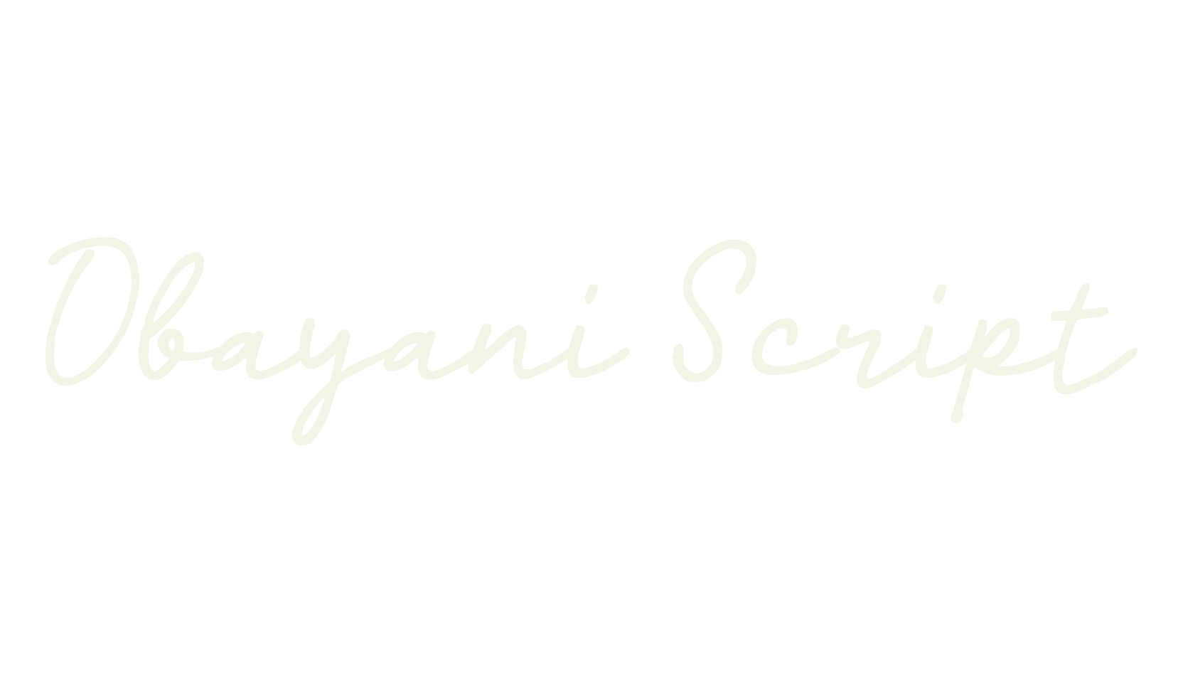 Obayani Script, cursive font preview