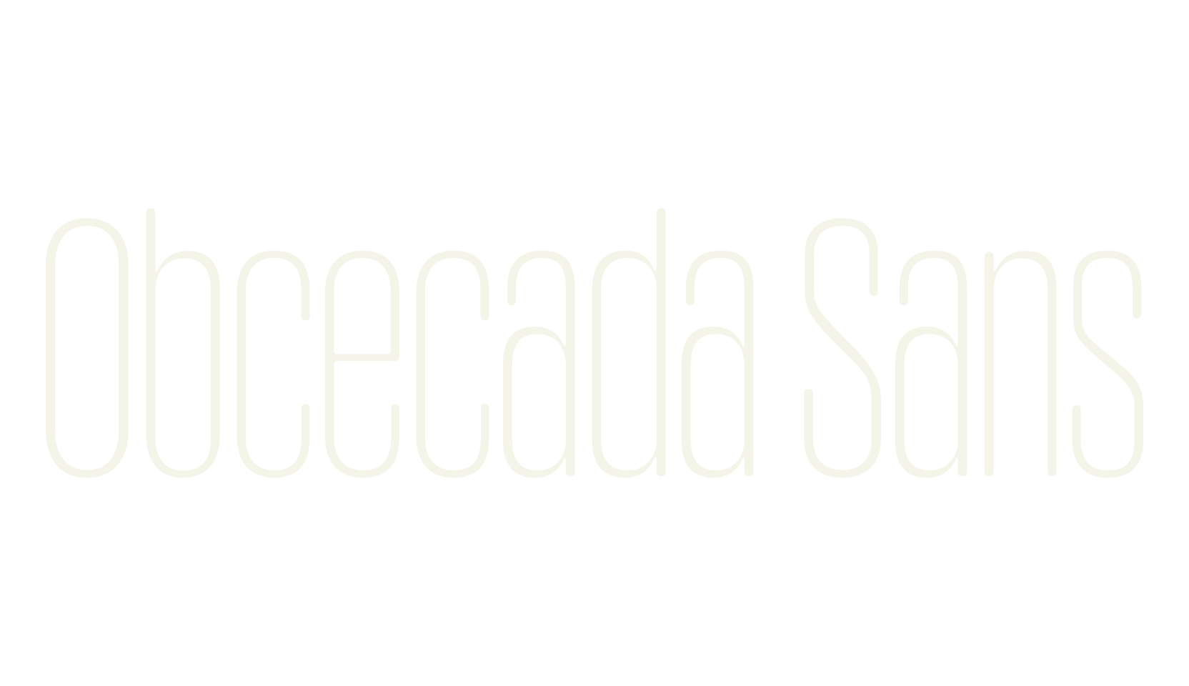 Obcecada Sans, sans serif font preview